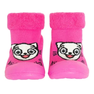 Cool Club, Skarpetobuty dziewczęce, różowe, podeszwa Barefoot, Kicia Kocia