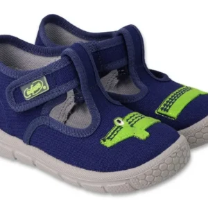 Kapcie chłopięce, do nauki zakładania, granatowe, Befado